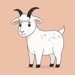 Vector illustration of an enchanting Goat for kids' storytelling