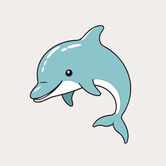 Vector illustration of a cute Dolphin for children