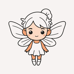 Cute vector illustration of a Fairy for early readers' delight