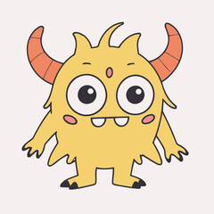 Cute vector illustration of a Monster for youngsters' picture books