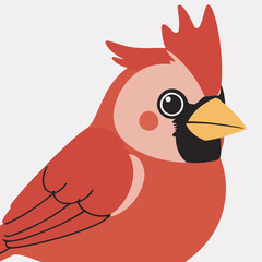 Vector illustration of an adorable Cardinal for young readers' books