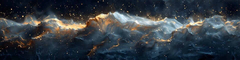Fototapeta premium Dramatic Swirling Marble Texture with Cosmic Nebula-like Background