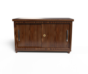 large bedside table with two doors and three drawers made of teak wood for home decoration
