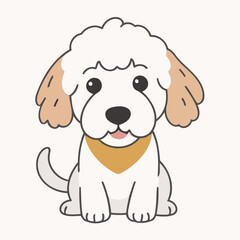 Vector illustration of a winsome Goldendoodle for children's literature