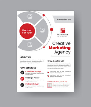 Professional Corporate Business Flayer Design. Marketing Abstract Flyer. Modern One Pager Template