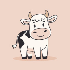 Vector illustration of a delightful Cow for early readers' enjoyment