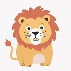 Fototapeta premium Vector illustration of a cute Lion for children story book