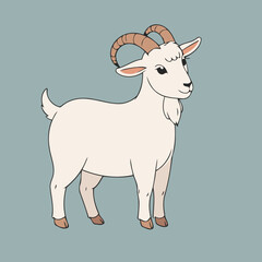 Cute Goat for kids story book vector illustration