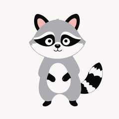 Cute Raccoon for toddlers' learning books vector illustration