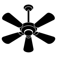 Obraz premium ceiling fan vector silhouette illustration
