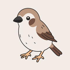 Vector illustration of a charming Sparrow for toddlers' learning adventures