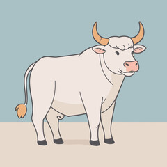 Cute Bull vector illustration of a for toddlers books