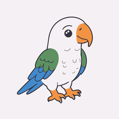 Cute vector illustration of a Parrot for toddlers' playful adventures