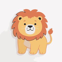 Cute vector illustration of a Lion for early readers' delight