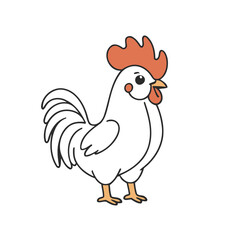 Vector illustration of a cute Rooster for children book