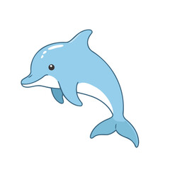 Fototapeta premium Vector illustration of a cute Dolphin for toddlers story books