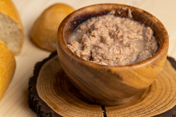canned fish from finely chopped stewed tuna fillet