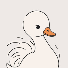 Cute vector illustration of a Swan for children story book