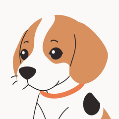 Vector illustration of a cute Beagle for children story book