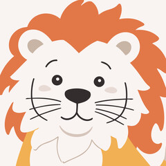 Cute vector illustration of a Lion for children story book