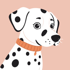 Vector illustration of a cute Dalmation for children story book