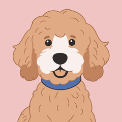 Cute Goldendoodle vector illustration for children