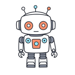 Obraz premium Cute vector illustration of a Robot for kids