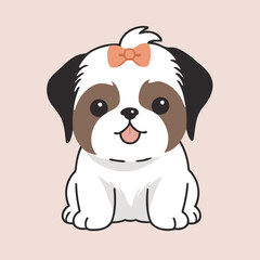 Cute ShihTzu for toddlers vector illustration