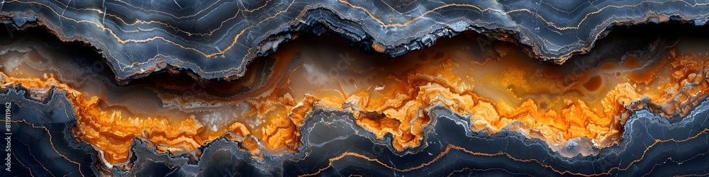 Aufkleber Stunning Marble Texture Background with Vibrant Golden Hues and Mesmerizing Swirling Patterns