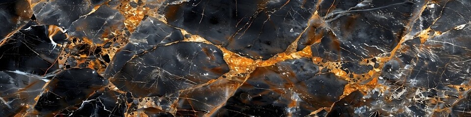 Exquisite Black Marble Texture Background with Striking Veins and Patterns for Luxurious Designs and Backdrops