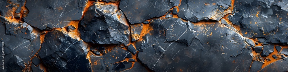Aufkleber dramatic dark marble texture with intricate cracked and fractured abstract pattern