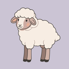 Cute vector illustration of a Sheep for youngsters' picture books