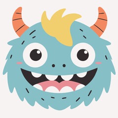 Cute Monster for early readers' adventure books vector illustration
