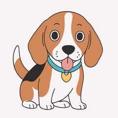 Vector illustration of an endearing Dog for kids' bedtime stories