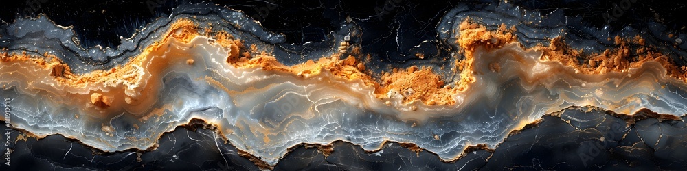Poster dramatic charcoal black marble texture with intricate natural patterns and weathered geological deta