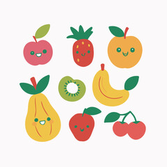 Cute vector illustration of a Fruits for kids' reading time