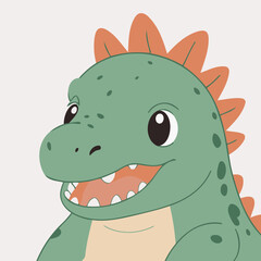 Cute Dino for children's literature vector illustration
