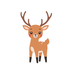 Cute Deer for young readers' picture book vector illustration