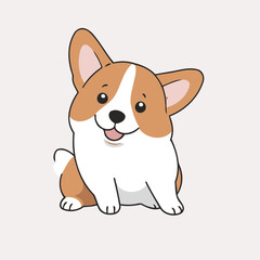 Cute vector illustration of a Dog for kids