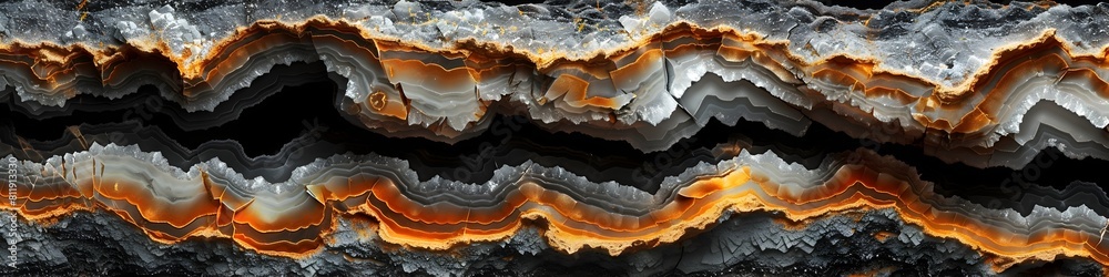 Poster detailed black marble texture with intricate patterns and swirling layers of natural stone material