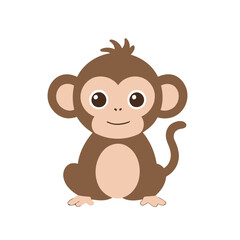 Vector illustration of a cute Monkey for children story book
