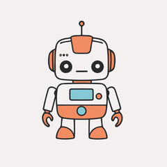 Cute vector illustration of a Robot for kids' reading time