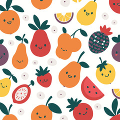 Vector illustration of a cute Fruits for kids story book