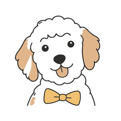 Vector illustration of a cute Goldendoodle for kids books