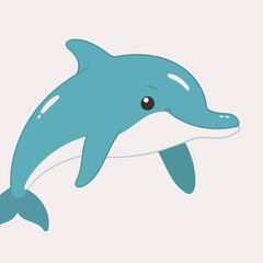 Cute vector illustration of a Dolphin for children's bedtime stories