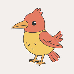 Cute Bird vector illustration of a for toddlers books