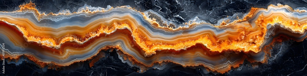 Poster Vibrant Swirling Patterns of Multicolored Marbled Texture Background with Fiery Orange and Stark Gray Contrasts