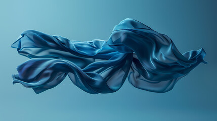Floating blue fabric --ar 16:9