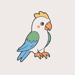 Cute Parrot for toddlers vector illustration