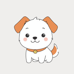 Vector illustration of a cute Dog for toddlers books